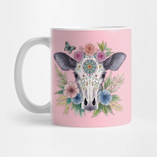 Cow with flowers mandala Mug